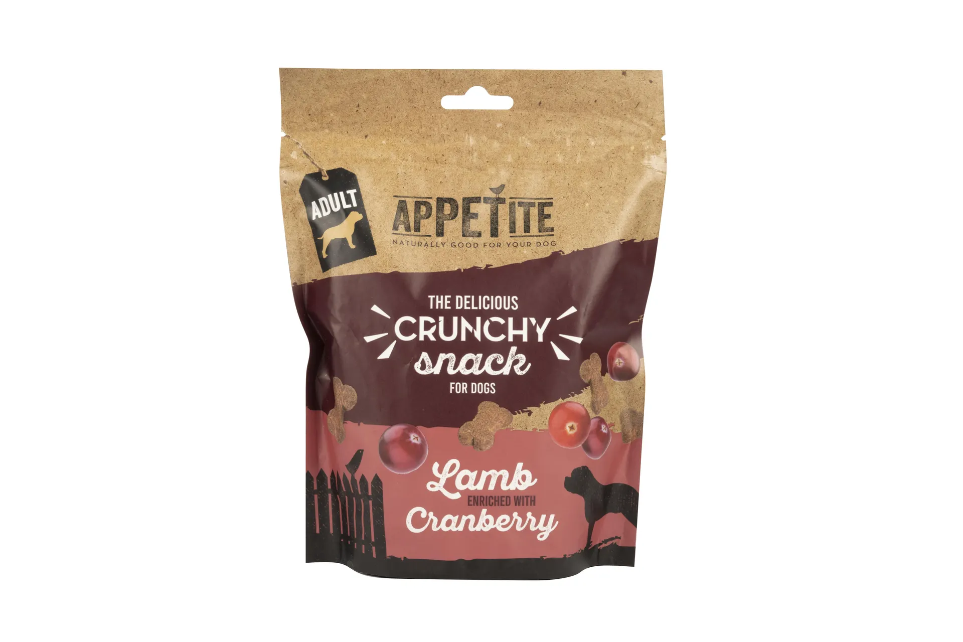 Appetite crunchy snack à l’agneau enrichi de canneberges pour chien adulte 180g