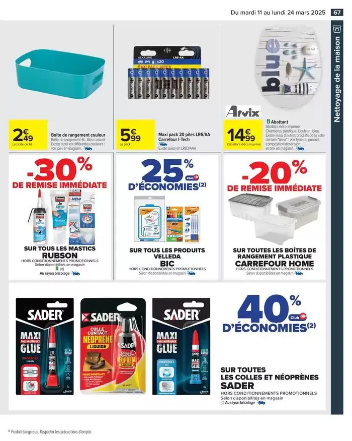 LES JOURS MEILLEURS AVEC LES PRODUITS CARREFOUR du 11 mars au 24 mars 2025 - Catalogue page 69