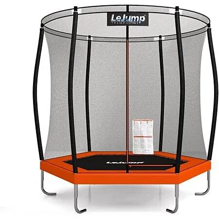 Trampoline Extérieur ∅235cm Hexagonal Orange Grand LeJump Sunrise pour enfants