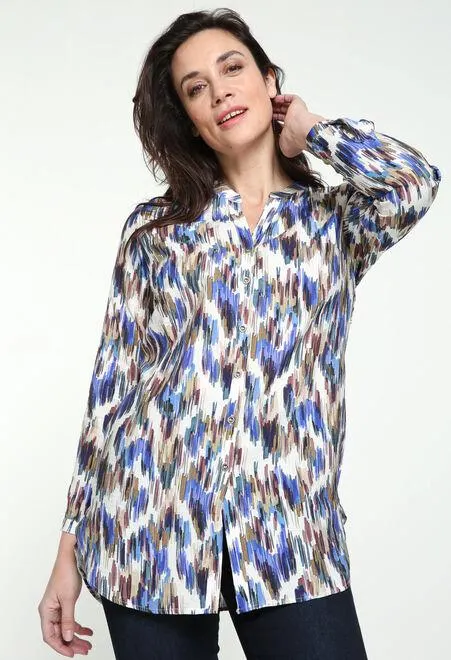 Tunique en viscose à imprimé impressionniste