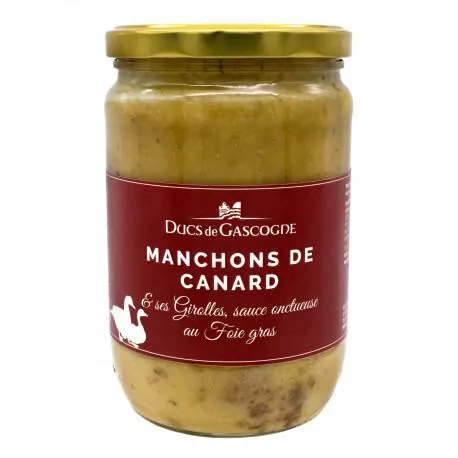 Manchons de Canard et ses girolles, sauce onctueuse au foie gras