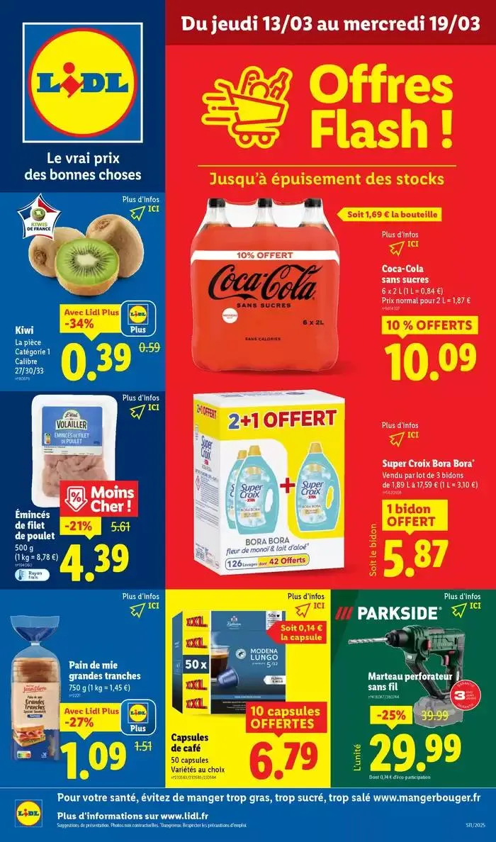 Retrouvez des réductions sur un ensemble de produits de grandes marques chez Lidl ! du 13 mars au 19 mars 2025 - Catalogue page 1