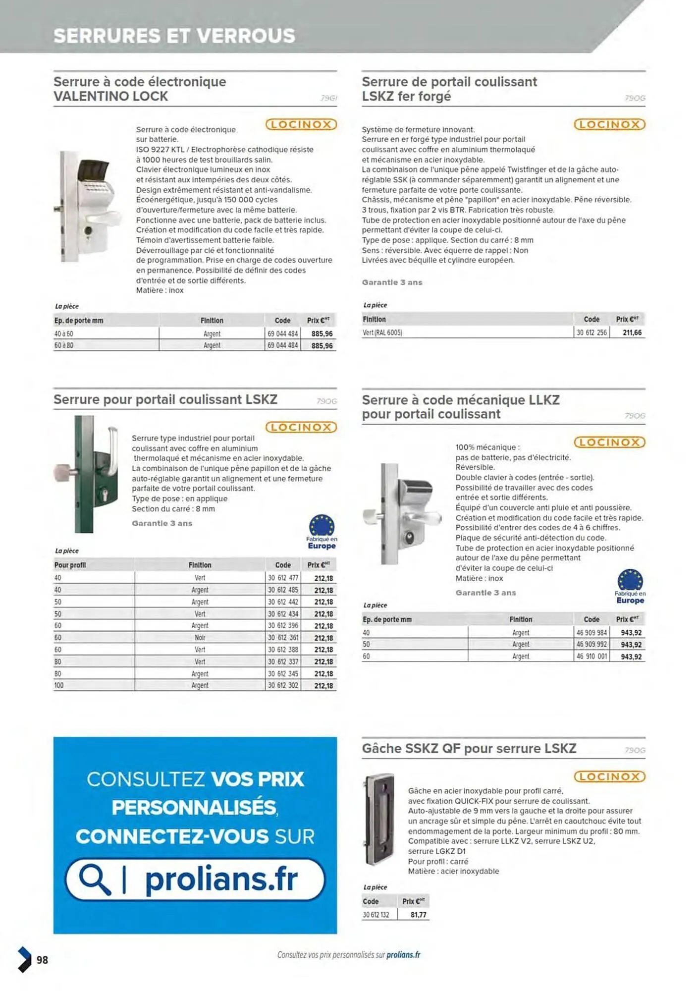 Catalogue Prolians du 11 mars au 31 décembre 2025 - Catalogue page 100