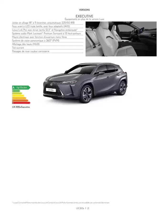 Lexus NOUVEL UX 300e du 27 mars au 27 mars 2026 - Catalogue page 21