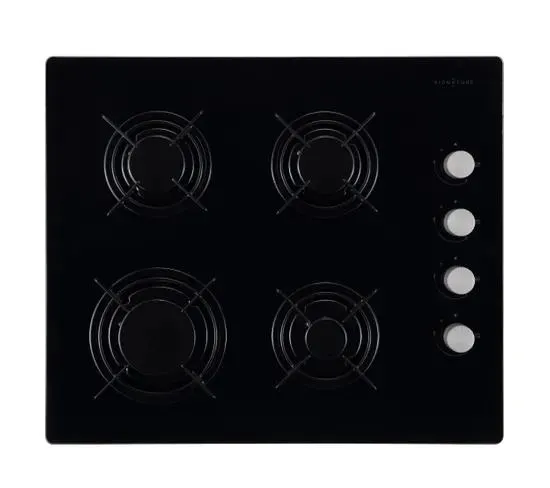 SIGNATURE Table gaz STG4VN/3 4 foyers Noir