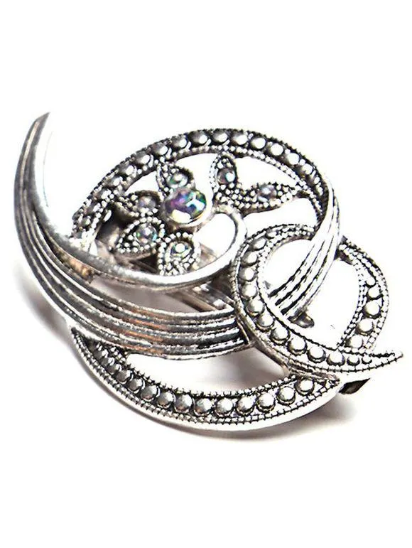 Pince à Cheveux Vintage avec Strass en Alliage