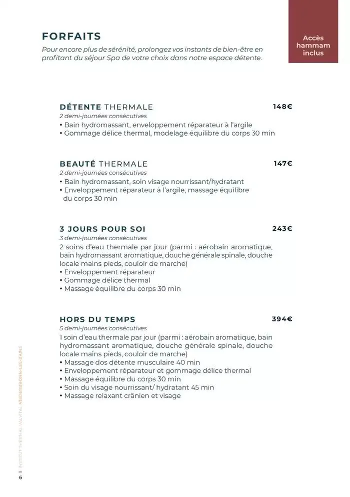 Carte spa Niederbronn-les-Bains 2025 du 9 décembre au 31 décembre 2025 - Catalogue page 6