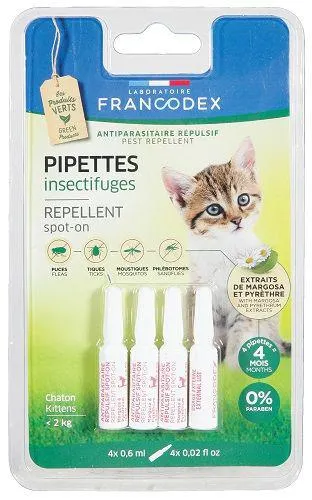 Pipettes antiparasitaires répulsives pour chatons