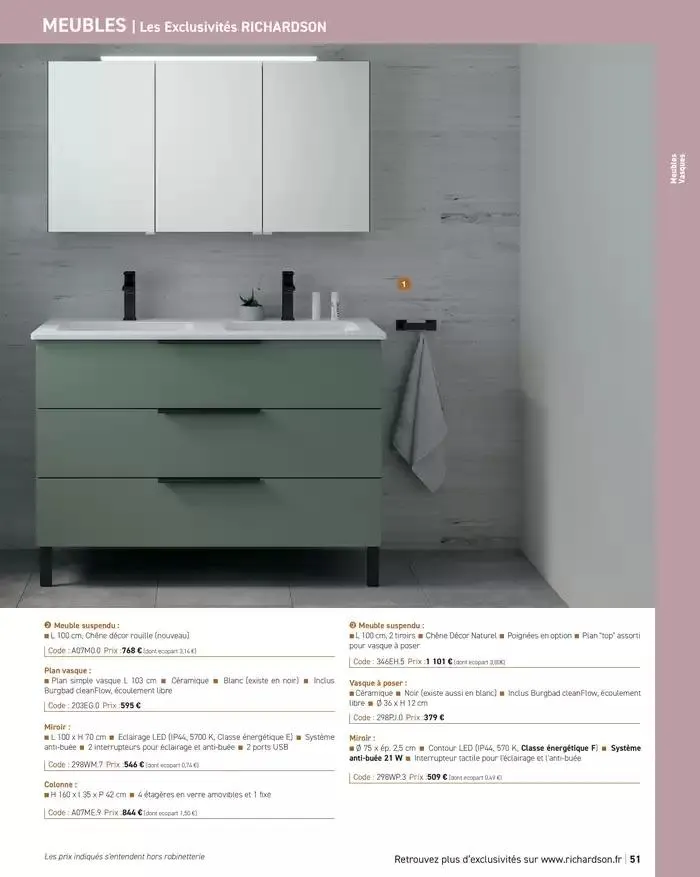 SALLE DE DE BAINS ET CARRELAGE 2025 du 11 avril au 31 décembre 2025 - Catalogue page 53