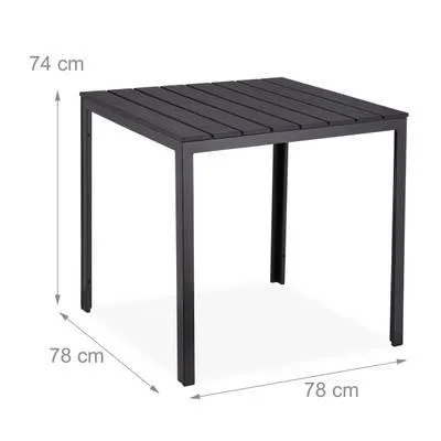 Table de jardin noire aspect bois