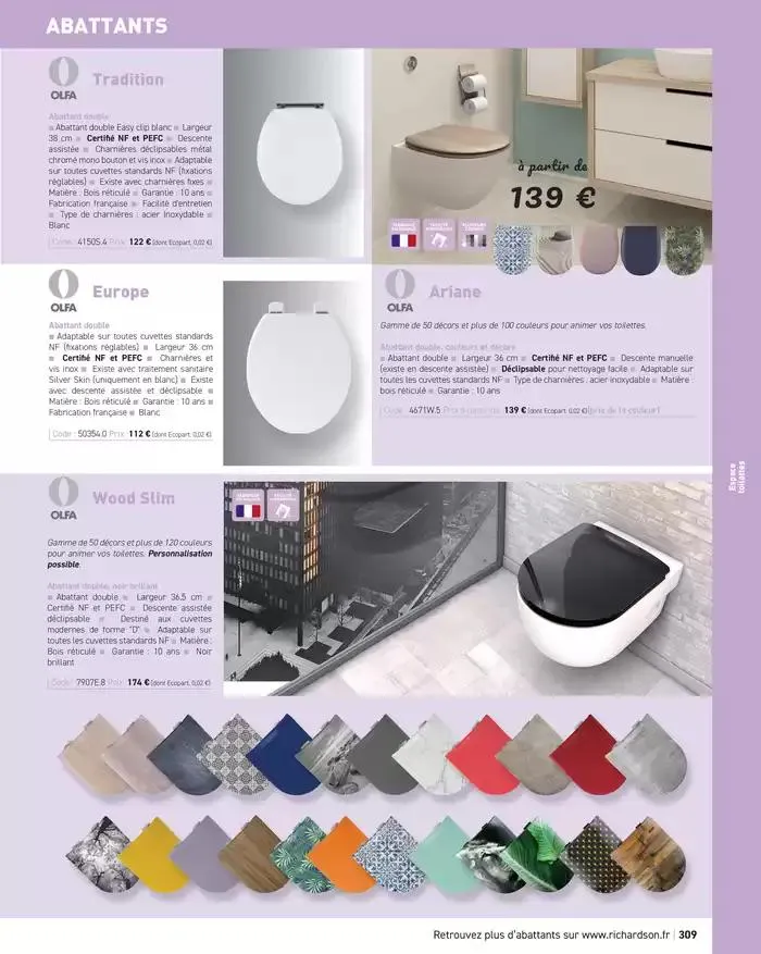 SALLE DE DE BAINS ET CARRELAGE 2025 du 11 avril au 31 décembre 2025 - Catalogue page 311