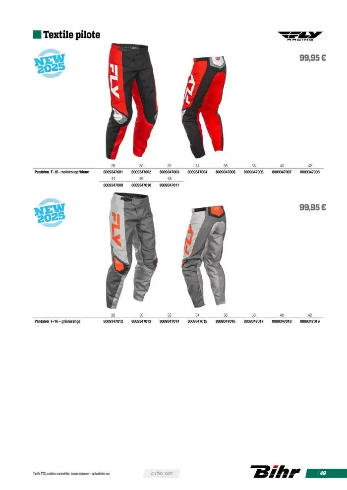 FLY RACING BMX 2025 du 12 avril au 31 décembre 2025 - Catalogue page 49