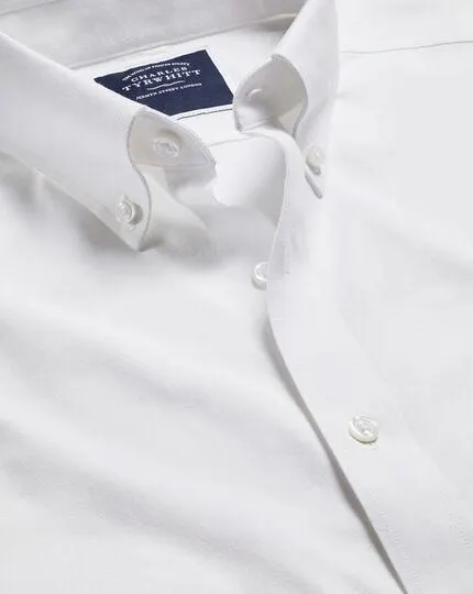 Button-Down Collar Non-Iron Stretch Oxford Shirt - White