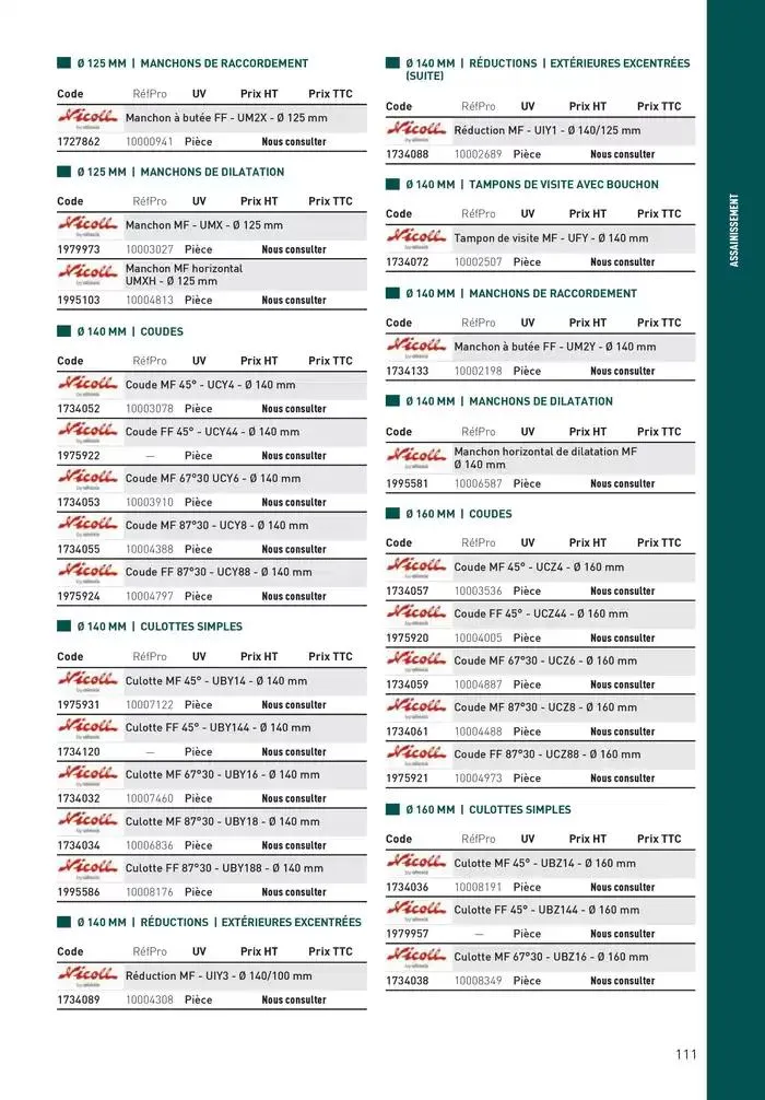 Matériaux 2025 du 1 janvier au 31 décembre 2025 - Catalogue page 111