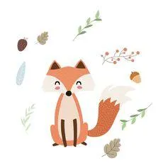 Sticker mural déco renard 70x20cm