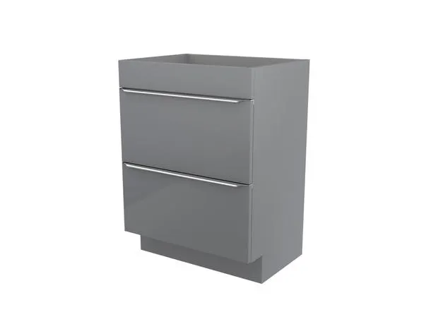 Meuble sous vasque à poser gris Idalie L. 60 x H. 82 x P. 45 cm - Cooke and Lewis