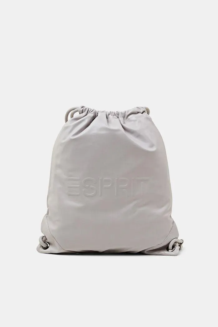 Sac à dos en cuir à cordon coulissant et logo