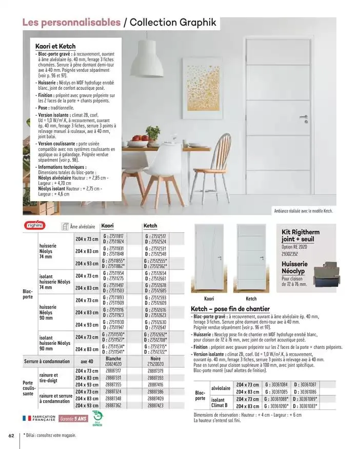 Aménagents Intérieurs 2025 du 1 janvier au 31 décembre 2025 - Catalogue page 62