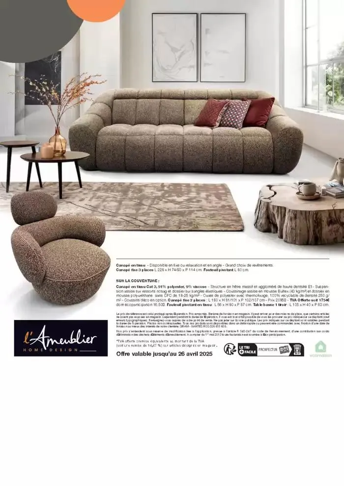Jusqu’au 26 avril, profitez de la TVA OFFERTE du 21 mars au 26 avril 2025 - Catalogue page 12
