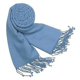 Châle Pashmina uni à franges
