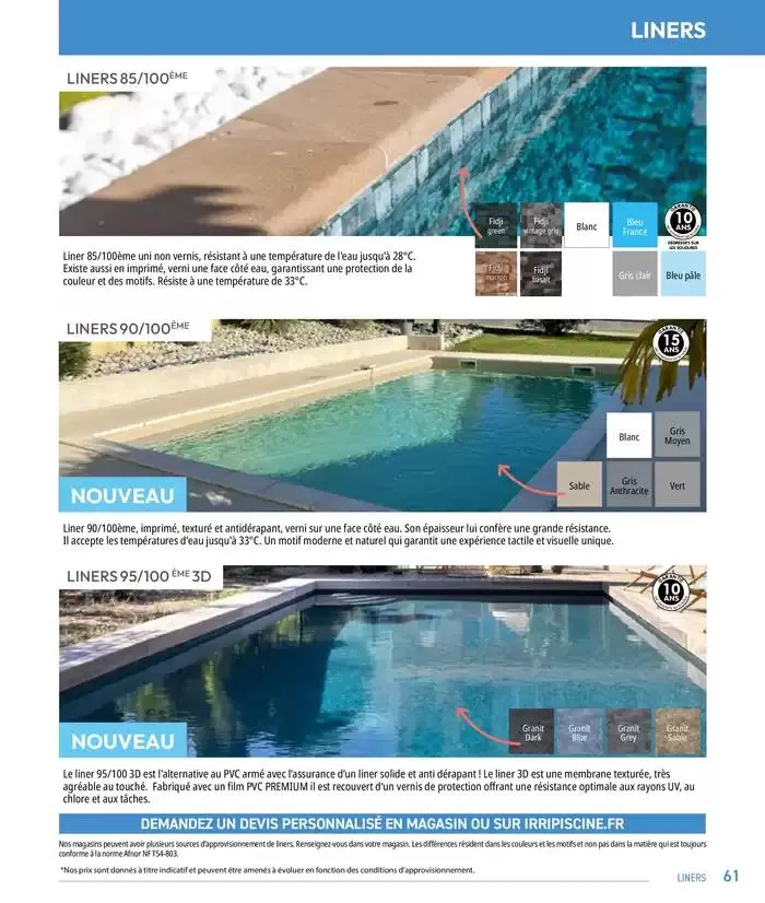 Les plaisir de l'eau Piscine,Spa,Arrosage du 10 mars au 31 décembre 2025 - Catalogue page 61