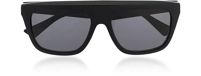 Black Squared Acetate Frame Women's Sunglasses