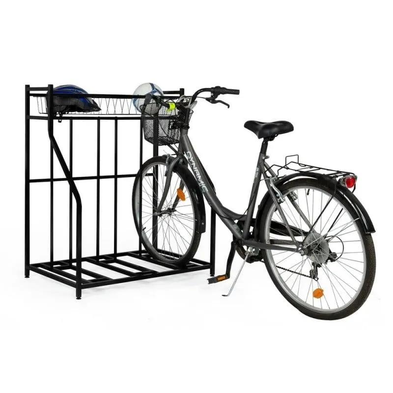 Râtelier à vélo avec panier de rangement