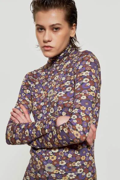 Col roulé imprimé Antonia