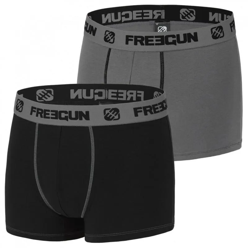 Lot de 2 Boxers Freegun garçon coton Gris