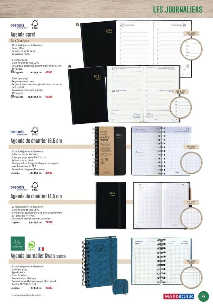 Les Agendas et Calendriers 2025 du 23 mai au 31 décembre 2025 - Catalogue page 29