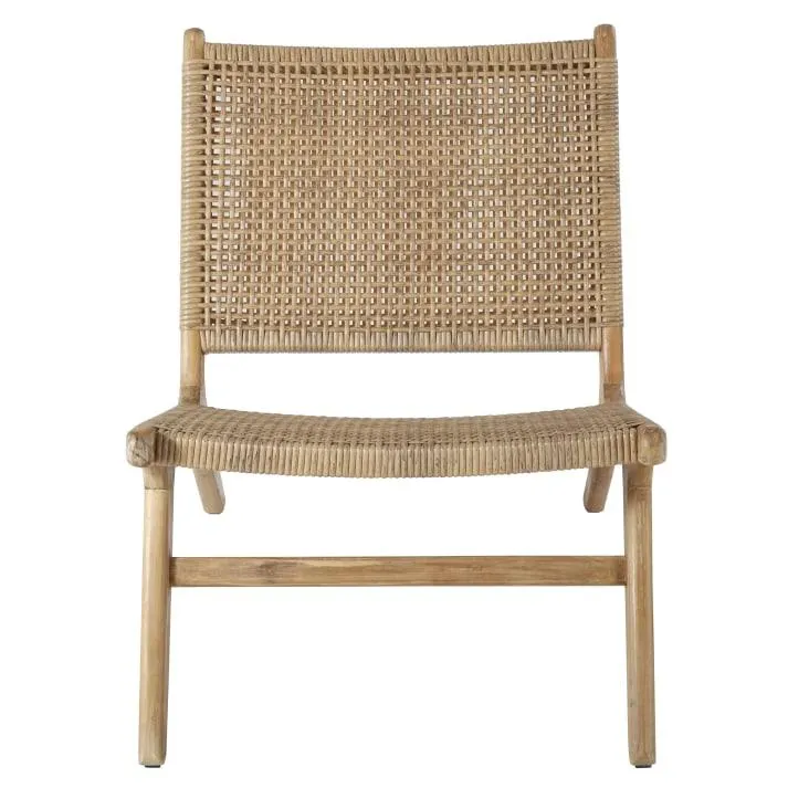 Sillón de jardín de resina trenzada y acacia maciza