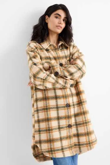 Knitted coat - check