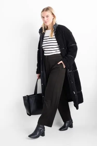 Cloth trousers - mid-rise waist - wide leg