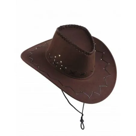 Chapeau cowboy marron effet suédé adulte