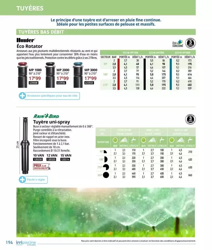 Les plaisir de l'eau Piscine,Spa,Arrosage du 10 mars au 31 décembre 2025 - Catalogue page 194