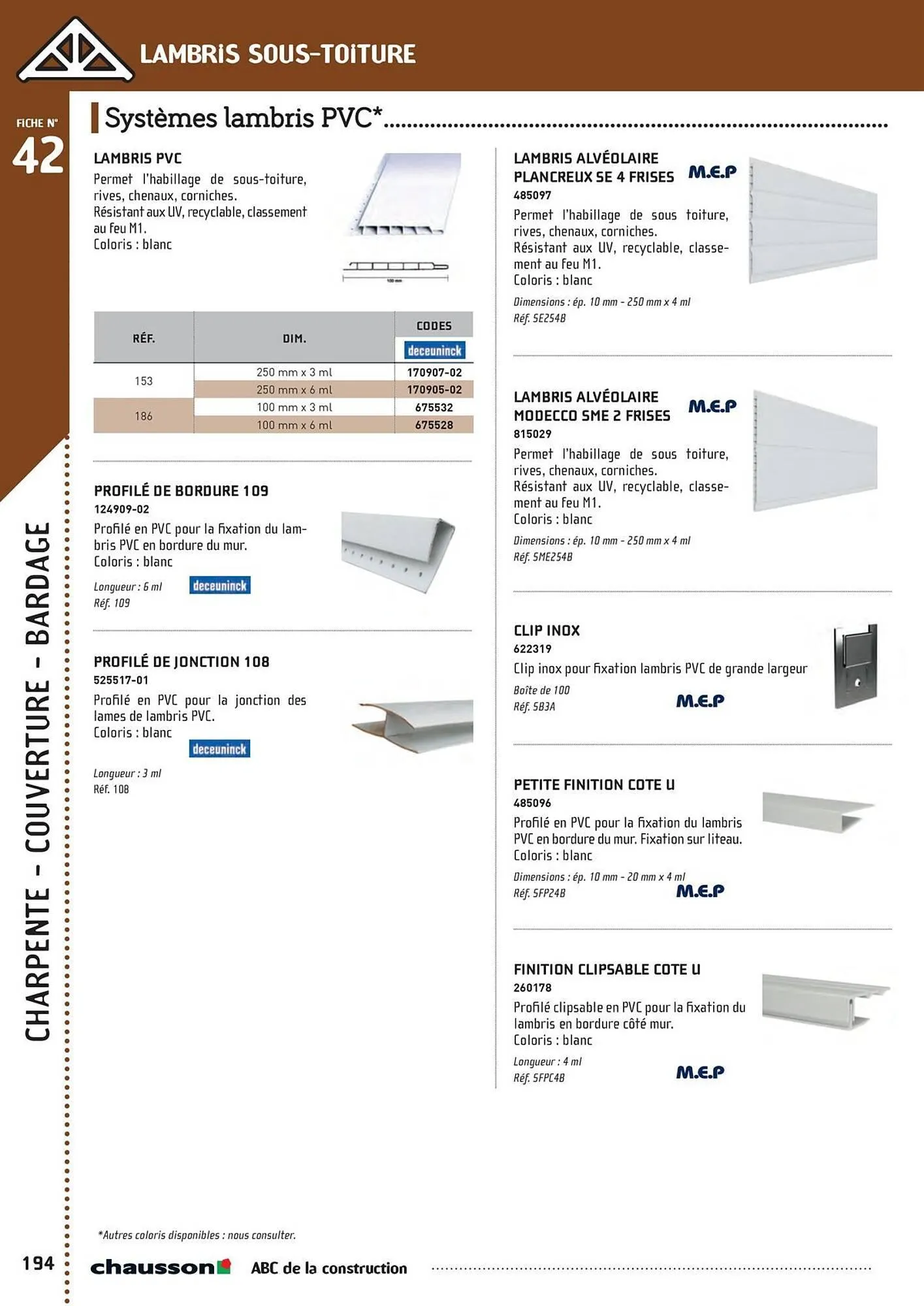 Catalogue Chausson Matériaux du 2 mai au 31 décembre 2025 - Catalogue page 196