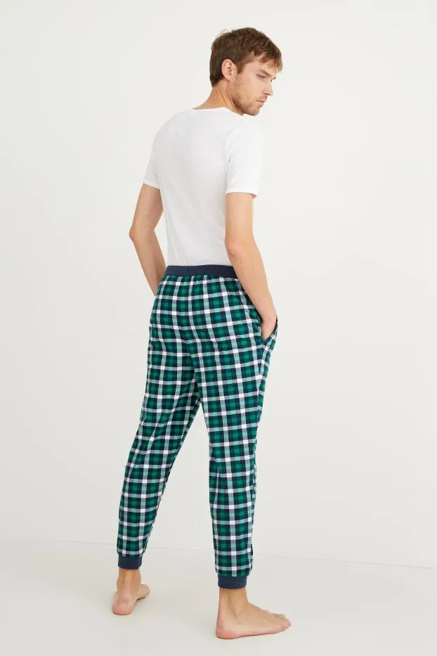Flannel pyjama bottoms - check