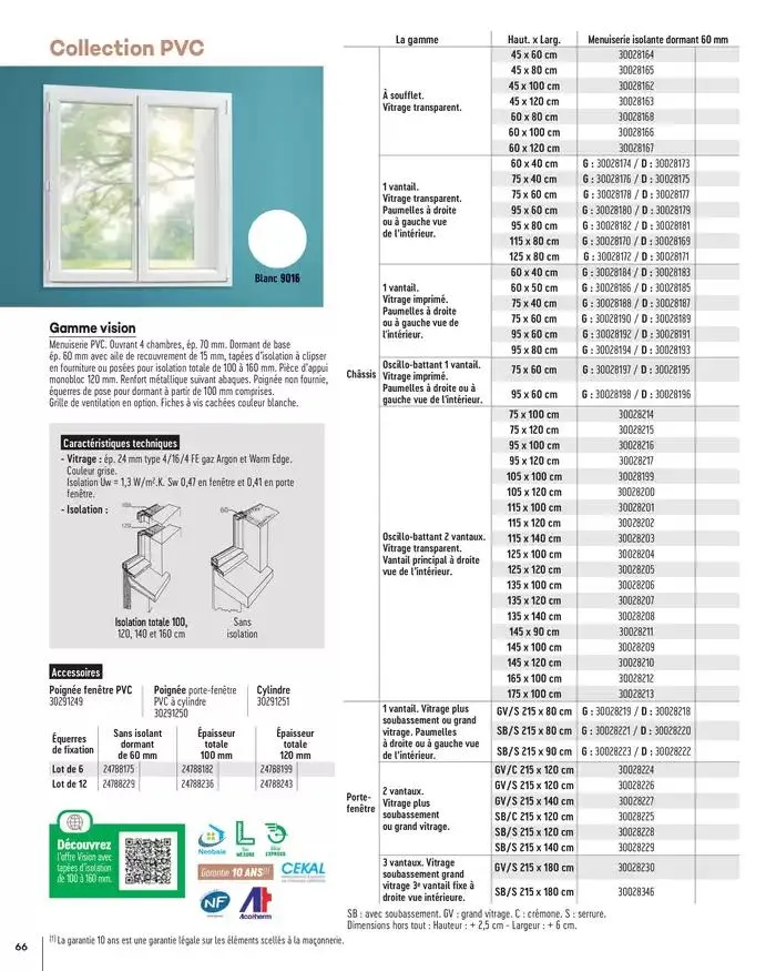 Menuiserie Extérieures 2025 du 1 janvier au 31 décembre 2025 - Catalogue page 66