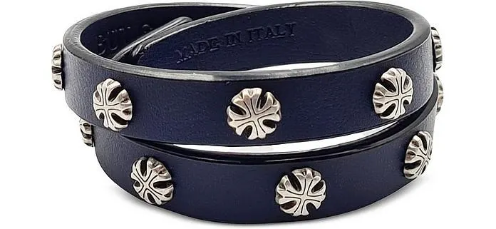 Zamak and Vegan Leather Double Bracelet