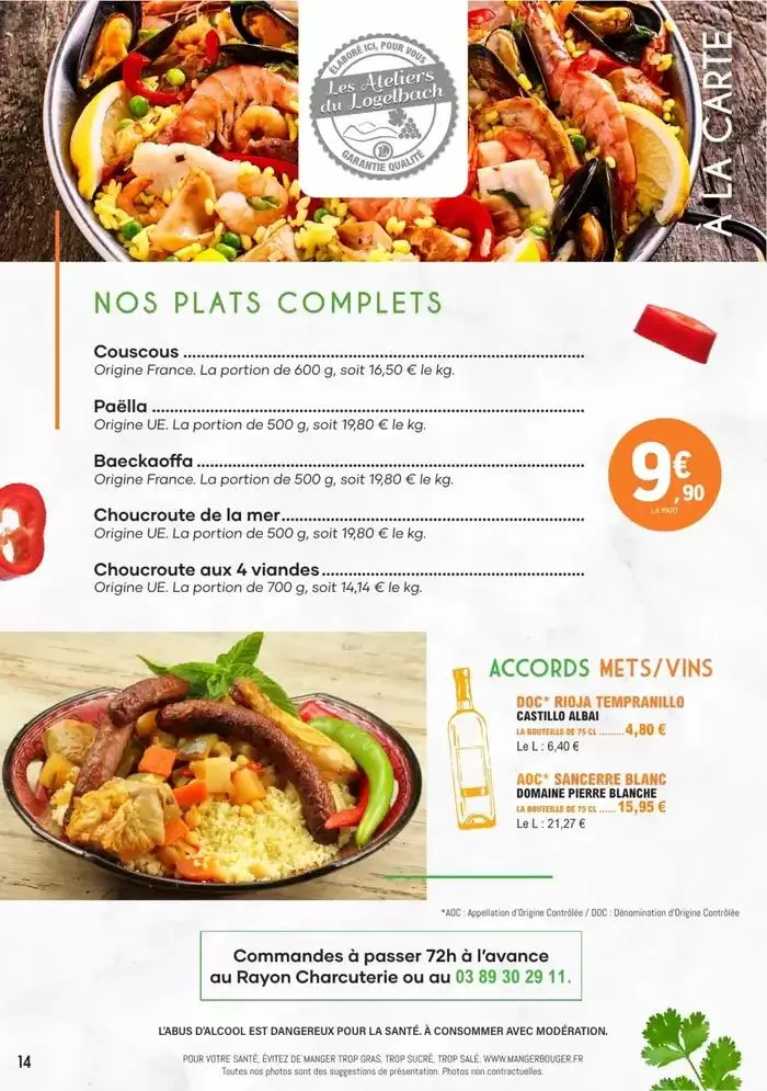 CARTE TRAITEUR 2025 du 31 mars au 31 décembre 2025 - Catalogue page 14