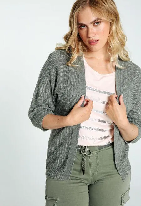 Cardigan uni avec lurex
