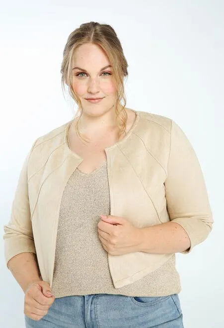 Veste courte unie en suédine