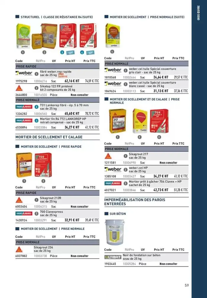 Matériaux 2025 du 1 janvier au 31 décembre 2025 - Catalogue page 59