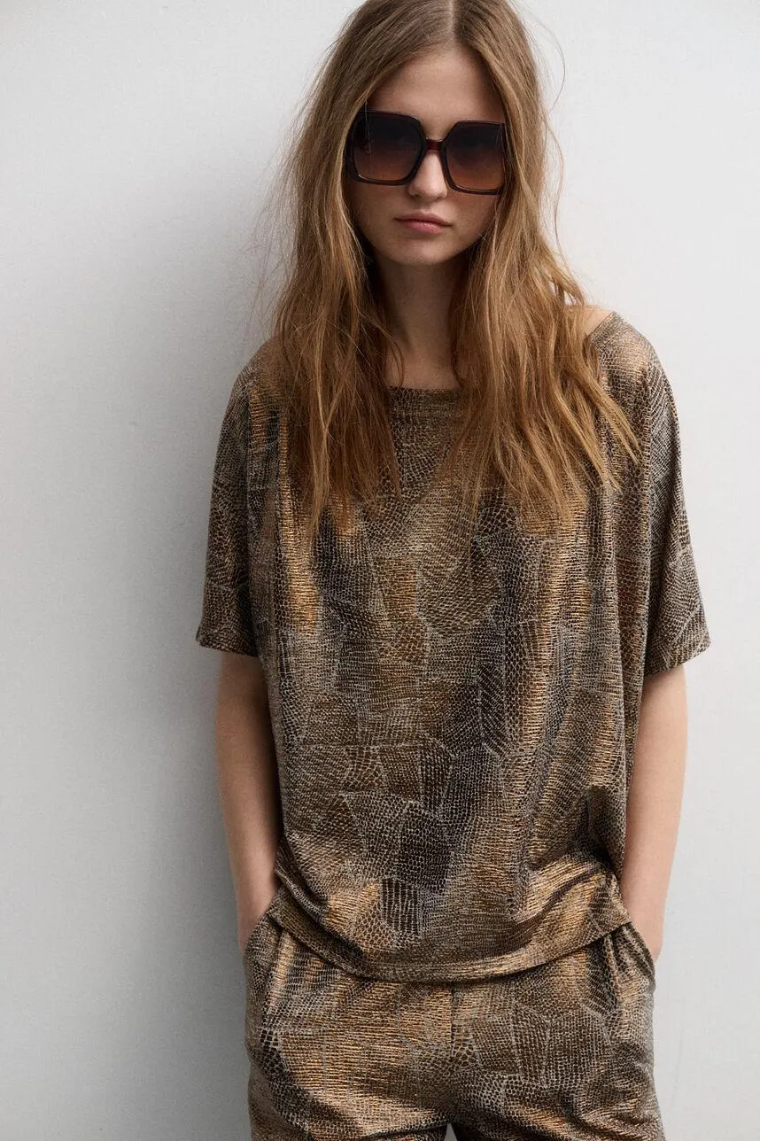 Top asymétrique en maille côtelée TINOA CRACKLES