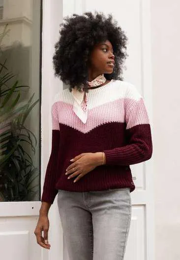 Pull grossesse et allaitement maille côtelée