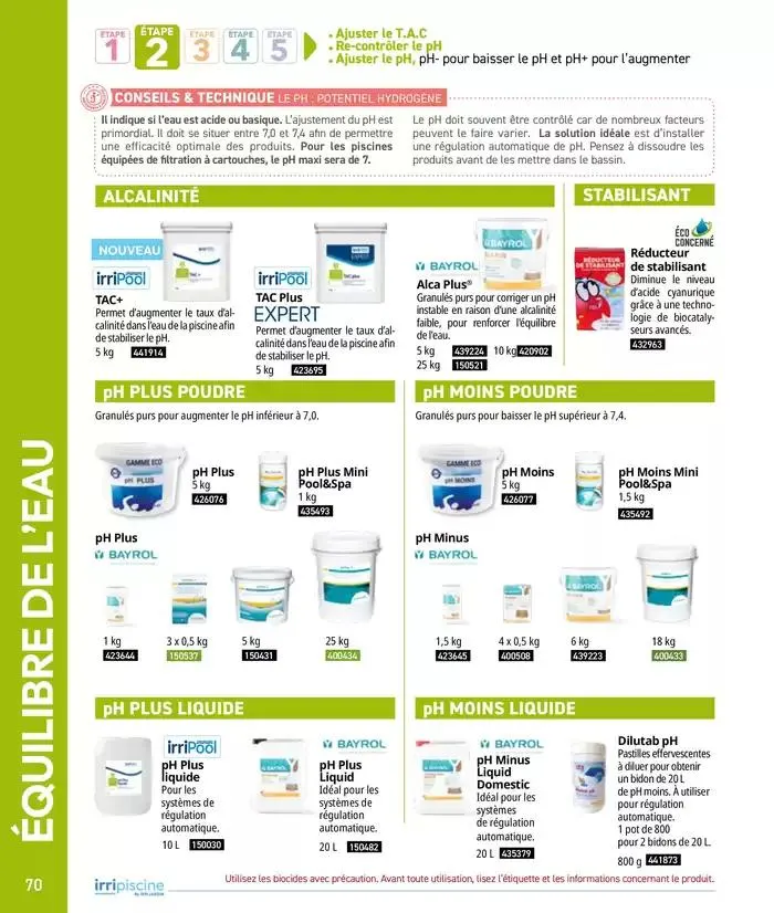 Les plaisir de l'eau Piscine,Spa,Arrosage du 10 mars au 31 décembre 2025 - Catalogue page 70