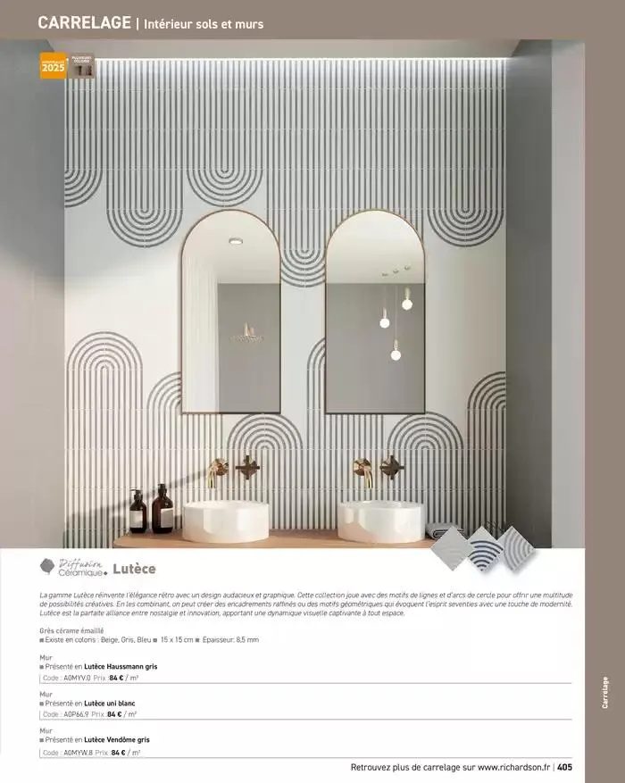 SALLE DE DE BAINS ET CARRELAGE 2025 du 11 avril au 31 décembre 2025 - Catalogue page 407