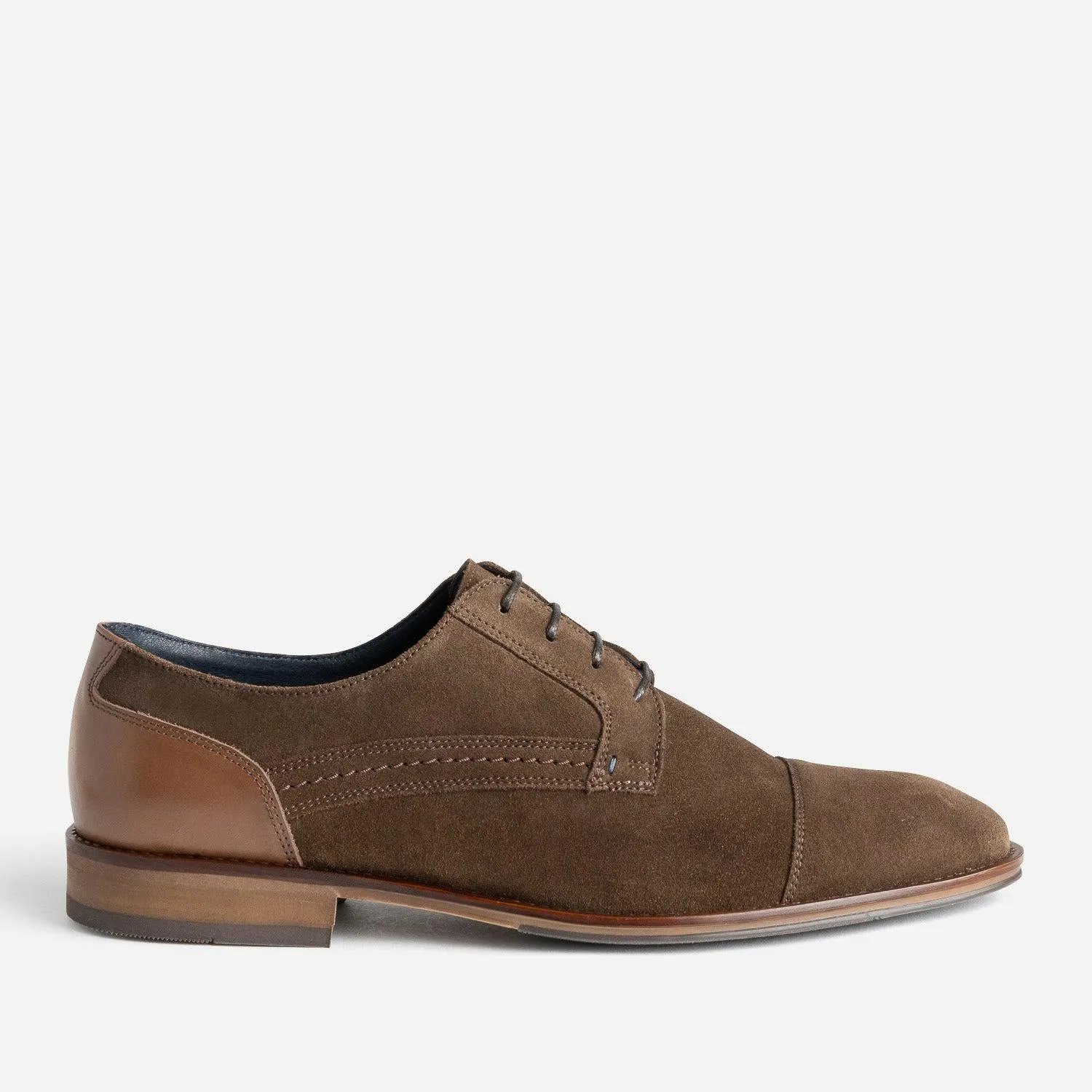 Derby marron cuir velours éco-conçu