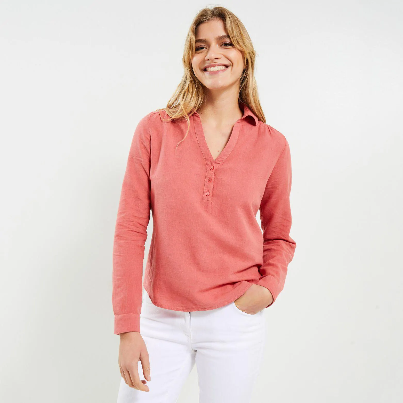 Blouse en coton et lin femme