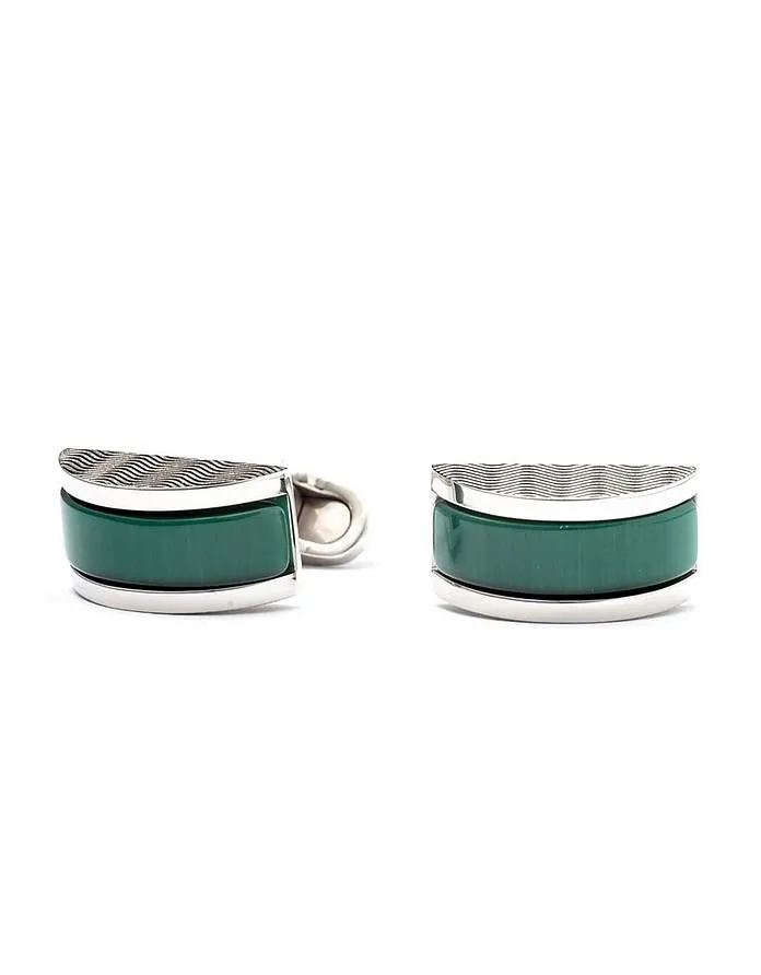 Brass and Semi-Precious Stone Men's Cufflinks
